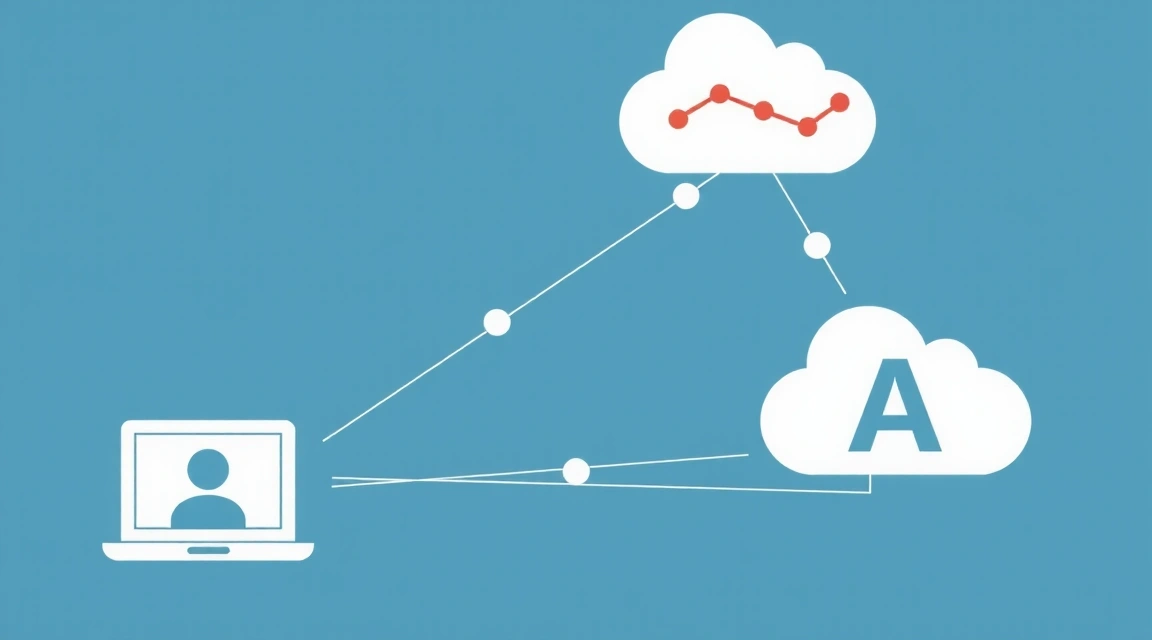A visual representation of data flow and cookie tracking, showing information moving between a user's device, a website, and an advertising platform.
